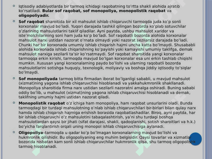 RAQOBAT VA MONOPOLIYA 4