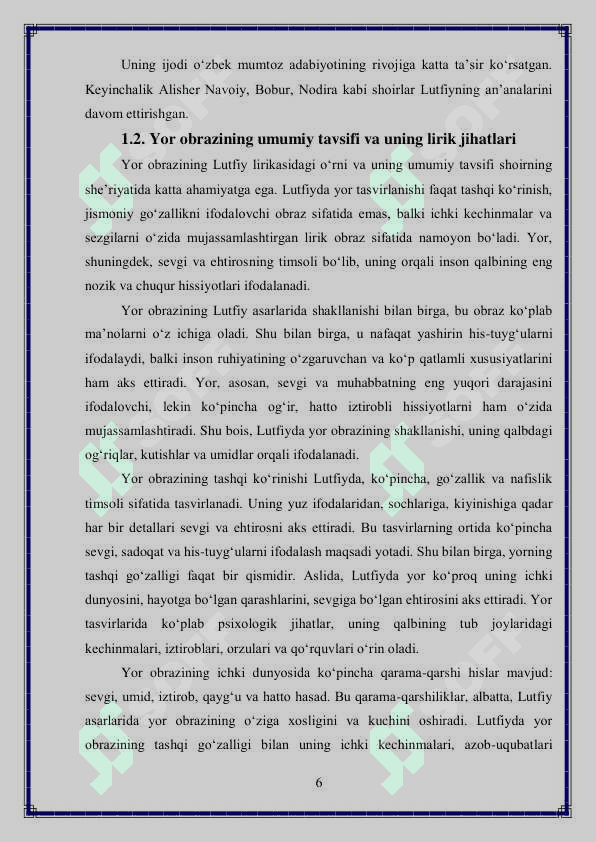 Lutfiy lirikasida yor va oshiq obrazlari 6