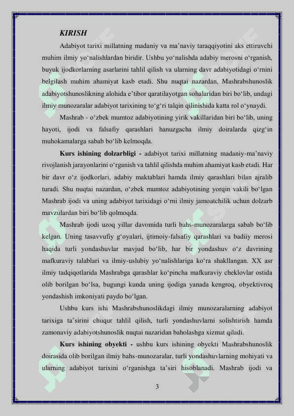 Mashrabshunoslikdagi ilmiy munozaralarning adabiyot tarixini o’rganishdagi o’rni 3