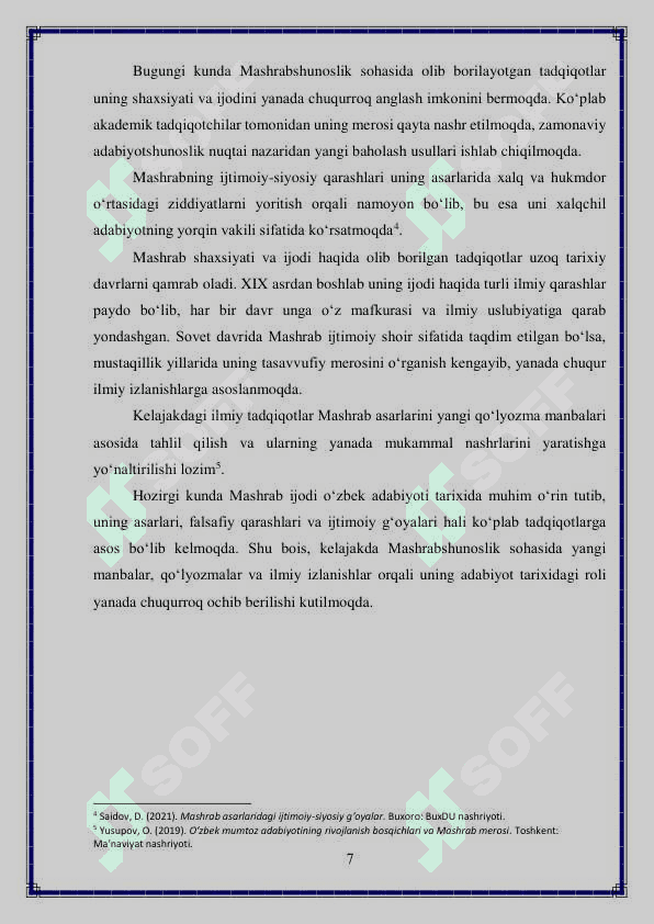 Mashrabshunoslikdagi ilmiy munozaralarning adabiyot tarixini o’rganishdagi o’rni 7