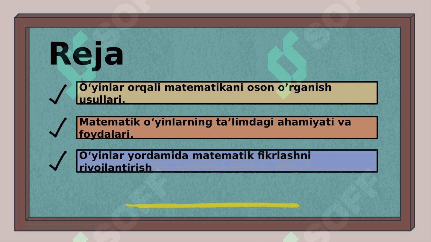 Matematik o'yin ta'lim metodi sifatida 2