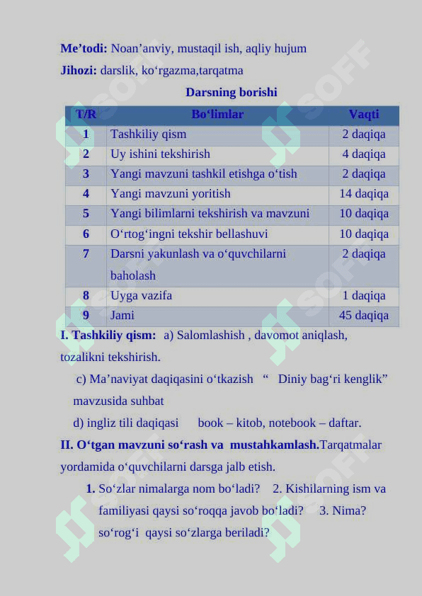 1-sinf ona tili dars ishlanma Shaxs va narsaning nomini bildirgan so‘zlar 3
