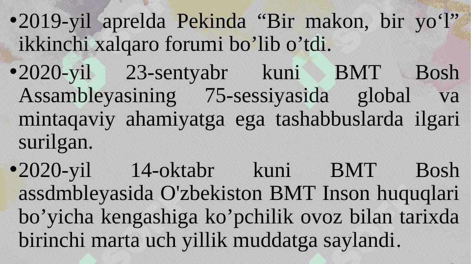 O‘ZBEKISTONNING XALQARO ALOQALARI VA JAHON HAMJAMIYATIDAGI O‘RNI 5