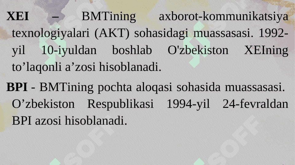 O‘ZBEKISTONNING XALQARO ALOQALARI VA JAHON HAMJAMIYATIDAGI O‘RNI 6