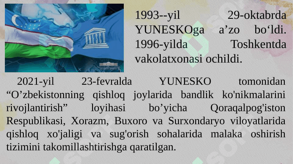 O‘ZBEKISTONNING XALQARO ALOQALARI VA JAHON HAMJAMIYATIDAGI O‘RNI 7