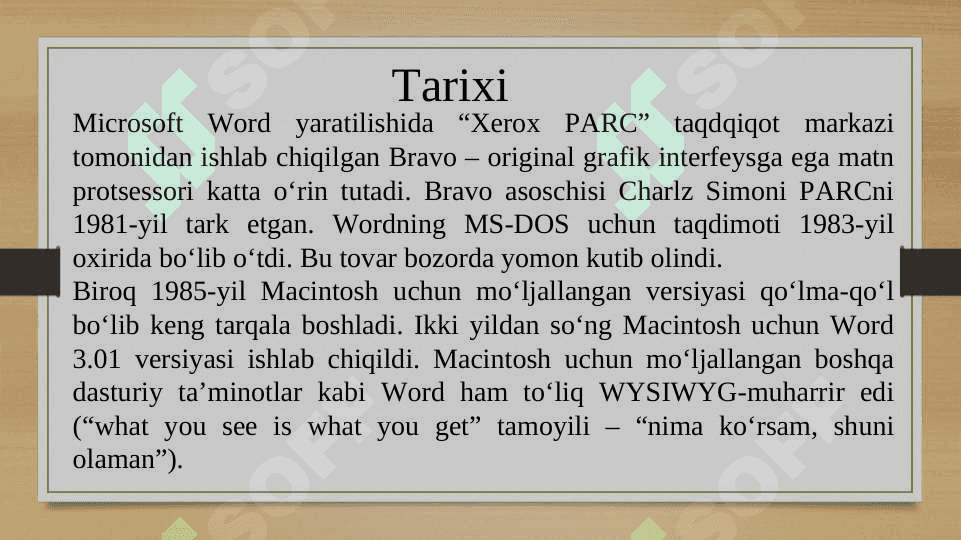 WORD matn muxarriri 3