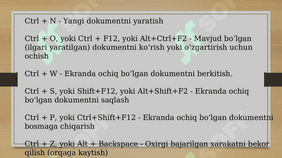 WORD matn muxarriri 8