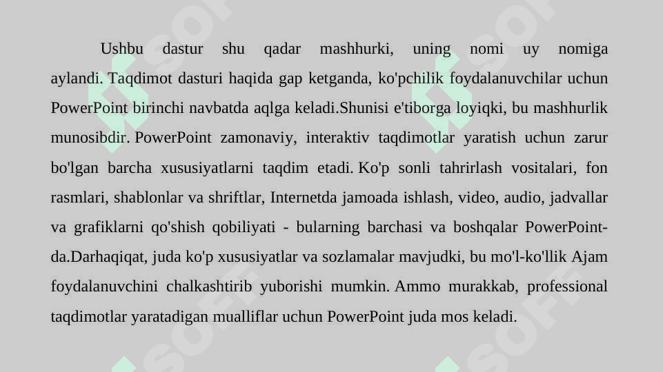 TAQDIMOT YARATUVCHI  DASTURLAR 3