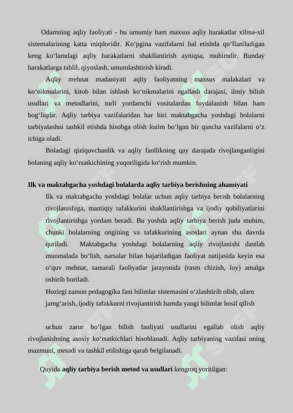 Ilk va maktabgacha yoshdagi bolalarga aqliy tarbiya berish usuli va metodlari 3