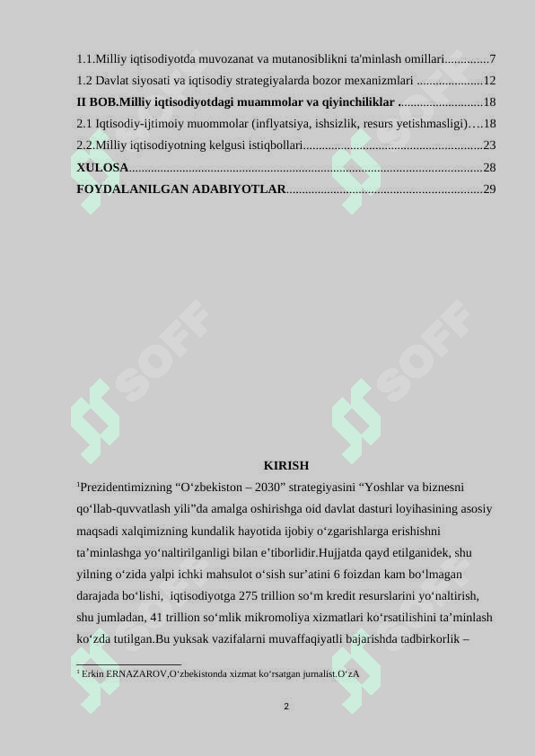 MILLIY IQTISODIYOTNING MUVOZANATLI VA MUTANOSIBLI RIVOJLANISHI 2