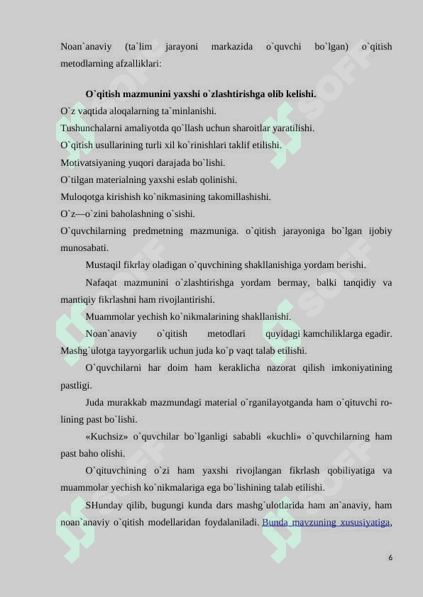Informatika ta’limida an’anaviy va noan’anaviy ta’lim texnologiyalari 6
