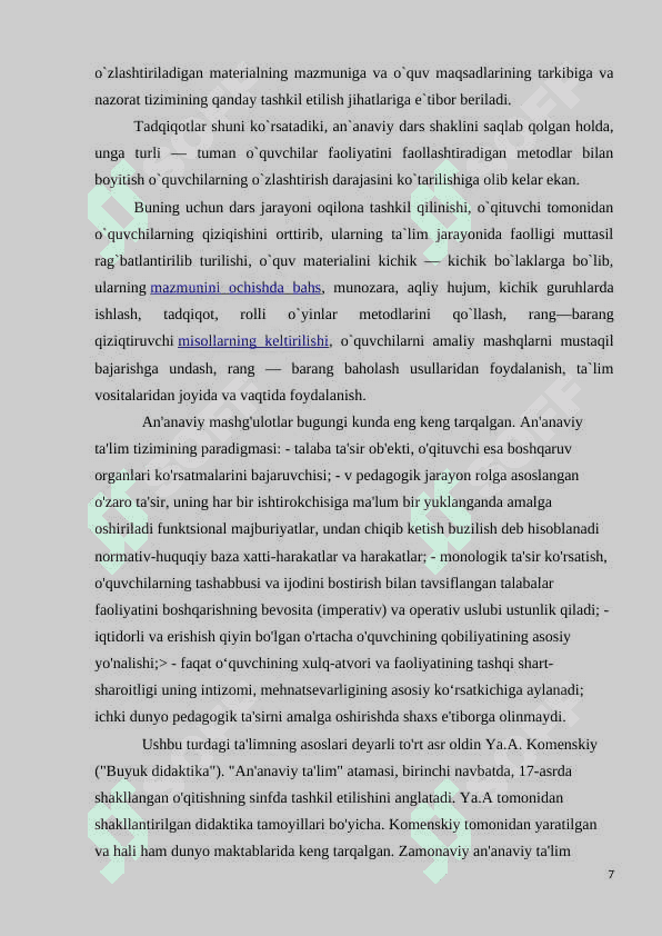 Informatika ta’limida an’anaviy va noan’anaviy ta’lim texnologiyalari 7