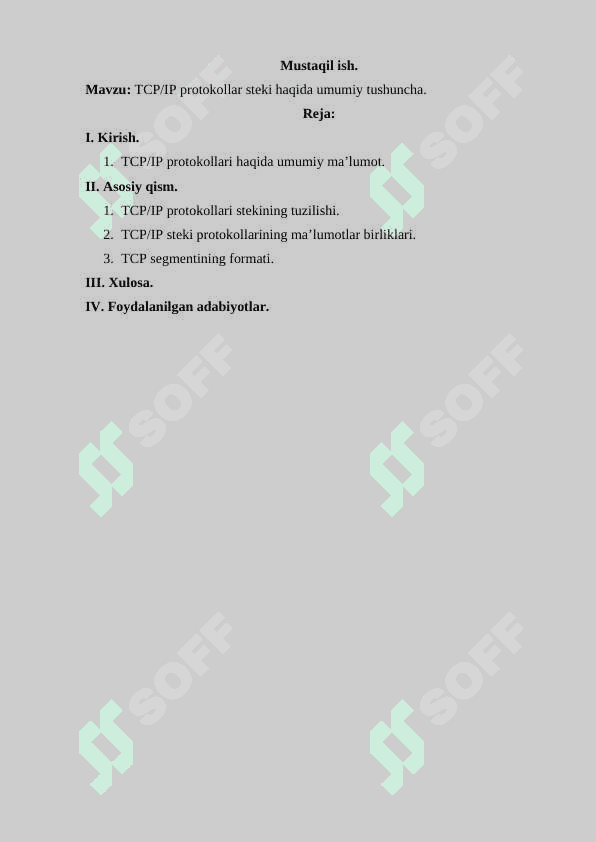 TCP/IP protokollar steki haqida umumiy tushuncha 2