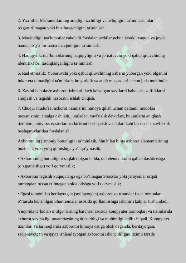 Axborotni maxfiylik darajasiga qarab toifalash 4