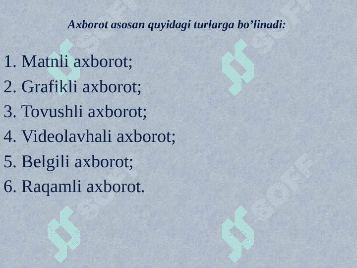 Iqtisodiyotda axborot-kommunikatsion texnologiyalari va tizimlar faniga kirish 7