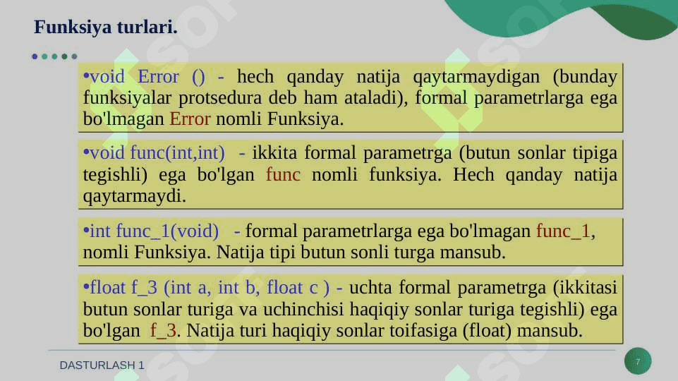 Funksiyalar, Rеkursiv funksiyalar, Foydalanuvchi kutubxonasi taqdimot 7