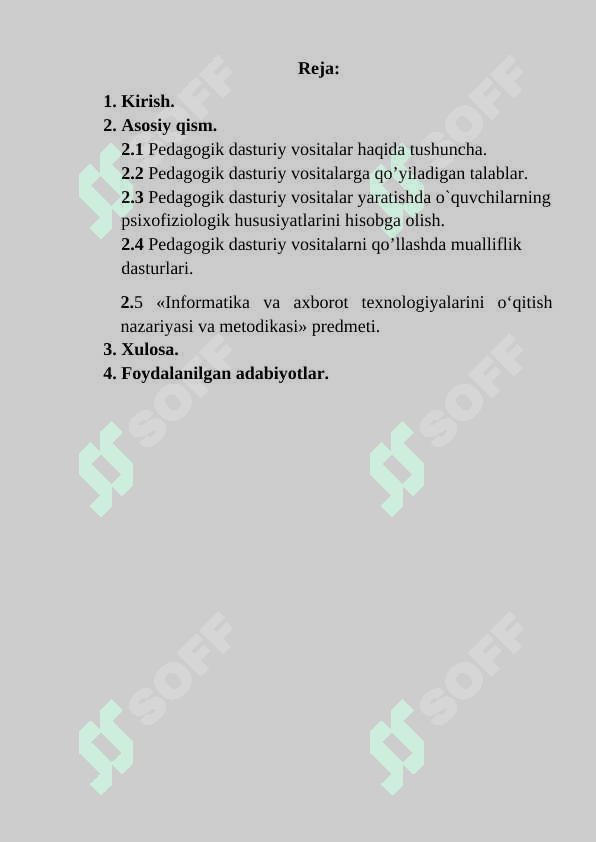 Informatika va axborot texnologiyalari fanini o’qitishda pedagogik dasturiy vositalar 2
