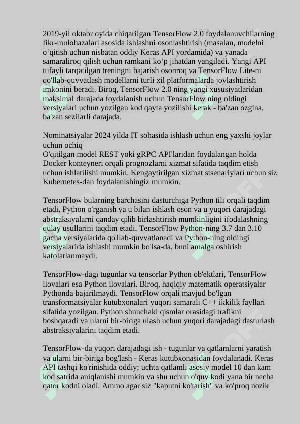 Mashinali o’qitishga kirish_TensorFlow paketi asosida mashinani o‘qitish modellari 4