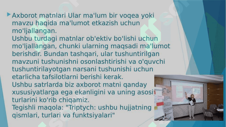Axbarot matnlar bilan ishlash va media madaniyati 2
