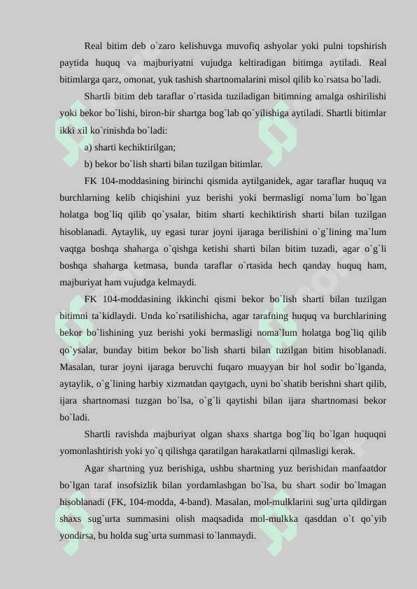 Bitimlar tushunchasi, turlari hamda nazariy va amaliy xususiyatlari tahlili. 5