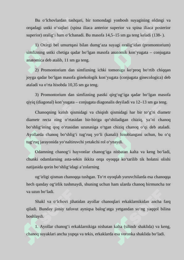 CHANOQ VA OYOQ SUYAKLARINING YOSHGA NISBATAN XUSUSIYATLARI. SPORT VA MEHNAT FAOLIYATINI CHANOQ VA OYOQ SUYAKLARIGA TA'SIRI, RIVOJLANISH NUQSONLARI. 6
