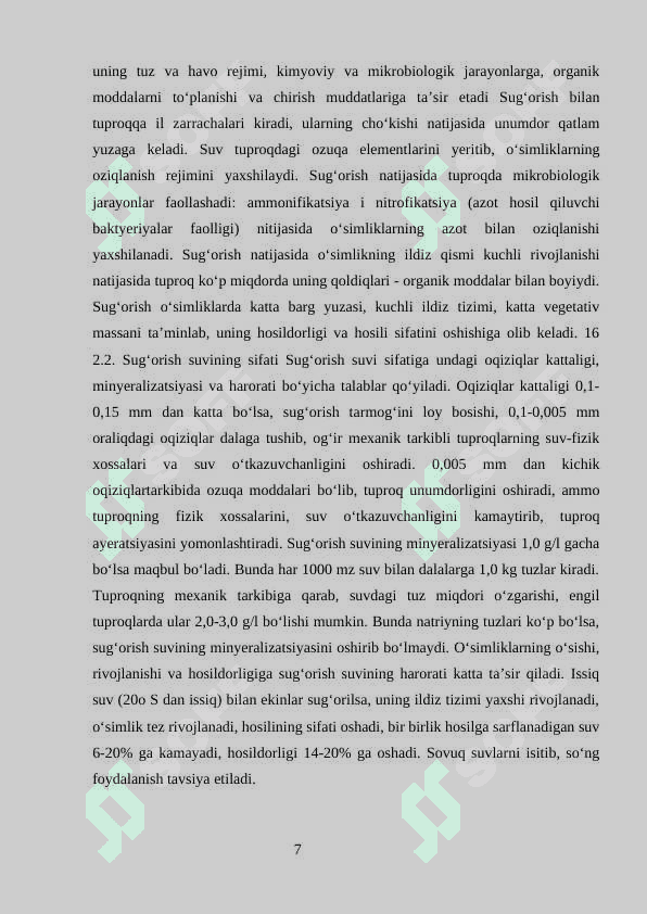 Purkab sug’orish usullari 7
