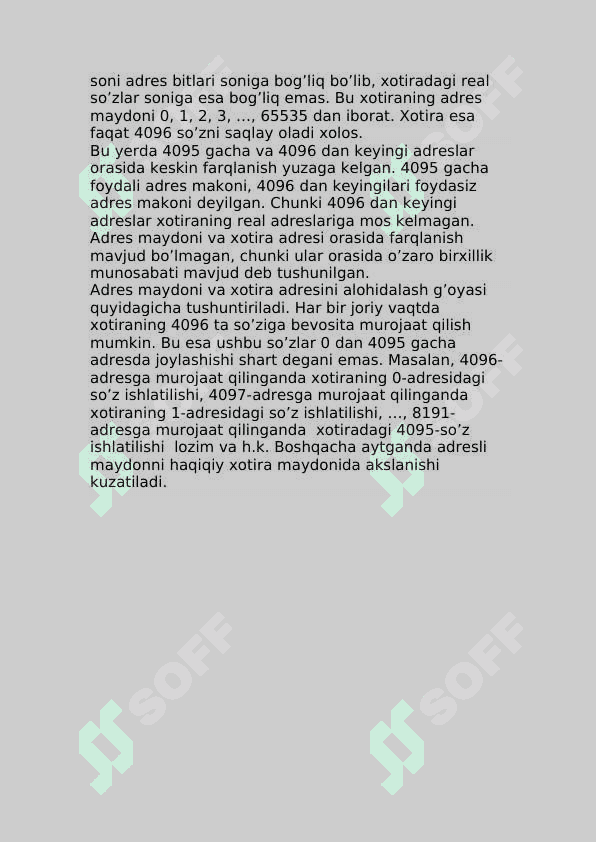 Operatsion tizimlar_Virtual xotirani tashkil etish. 4