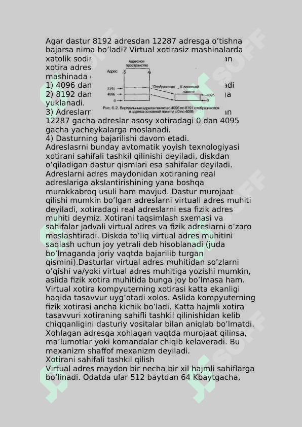 Operatsion tizimlar_Virtual xotirani tashkil etish. 5