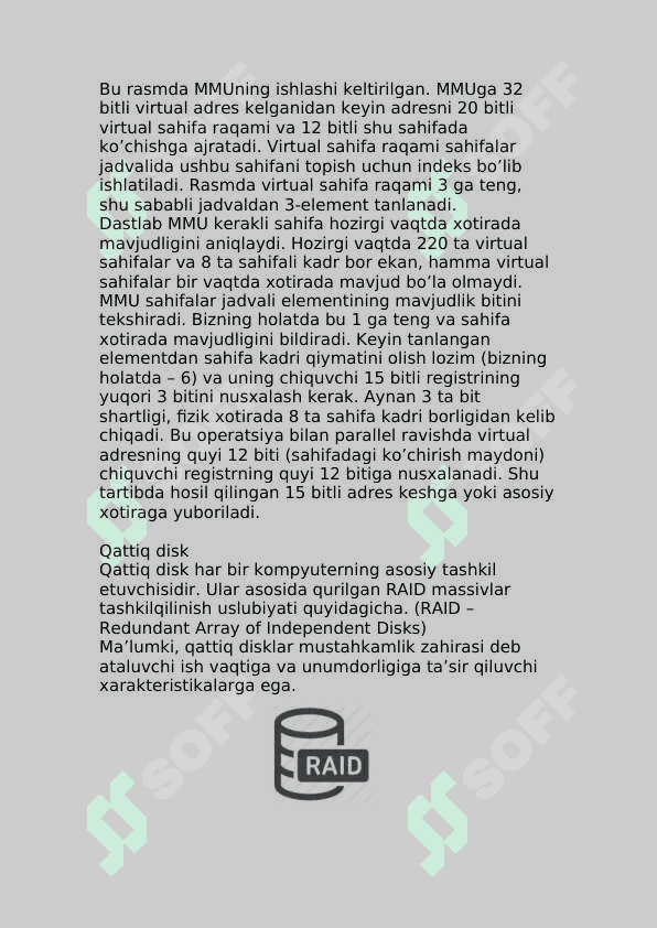 Operatsion tizimlar_Virtual xotirani tashkil etish. 8
