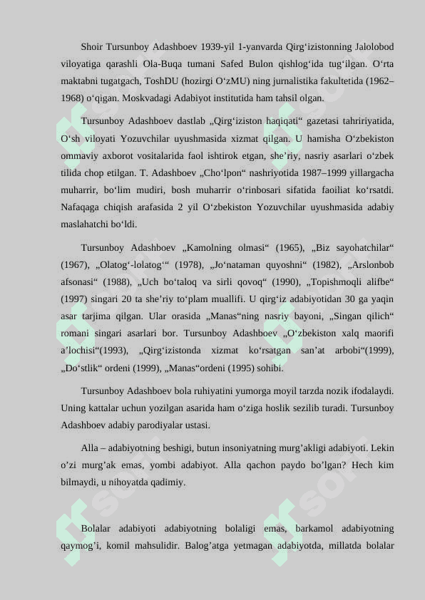 T.ADASHBOYEVNING SO'NGGI YILLARDAGI IJODIY FAOLIYATI 2