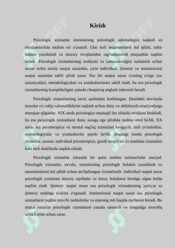 PSIXOLGIK XIZMATNI 3 NUQTAI NAZARDAN QARAB CHIQISH. PSIXOLOGIK XIZMATNING UCHTA ASOSIY BO'G'INLARIPSIXOLGIK XIZMATNI 3 NUQTAI NAZARDAN QARAB CHIQISH. PSIXOLOGIK XIZMATNING UCHTA ASOSIY BO'G'INLARI 2