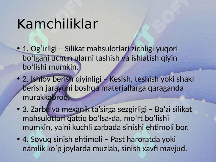 Silikat materiallar va buyumlar 4