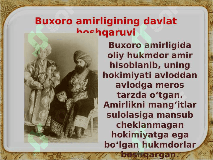 XIX ASR O'RTALARIDA O'ZBEK XONLIKLARINING MA'MURIY BOSHQARUV TIZIMI 2