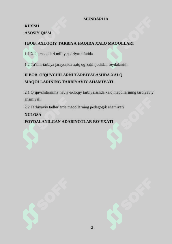 XALQ OGʻZAKI IJODI NAMUNALARIDA TAʼLIM-TARBIYA MASALALARI 2
