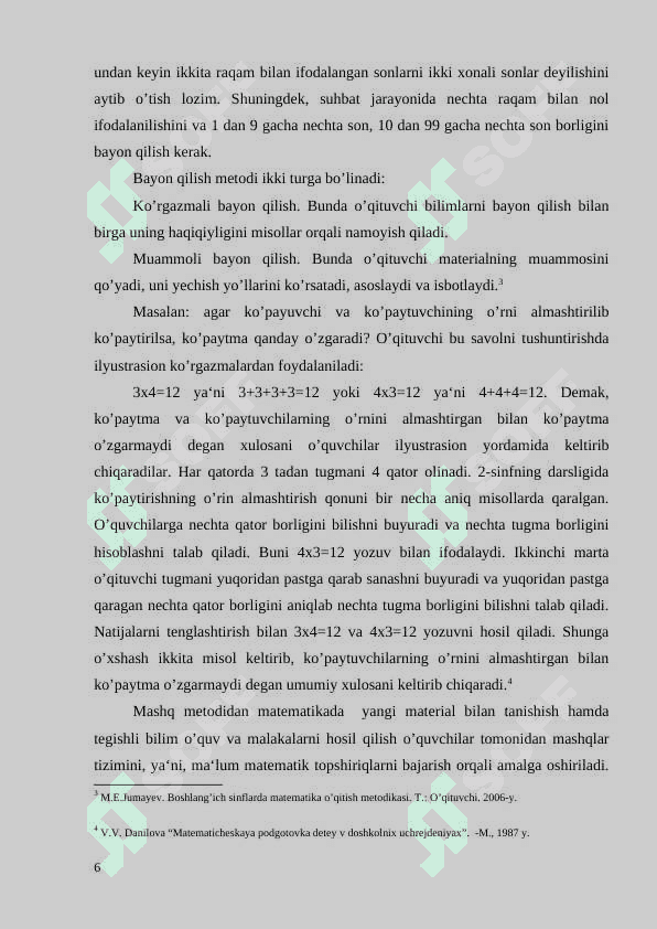 Ko’p xonali sonlar ichida ko’paytirish va bo’lishga o’rgatish metodikasi 6