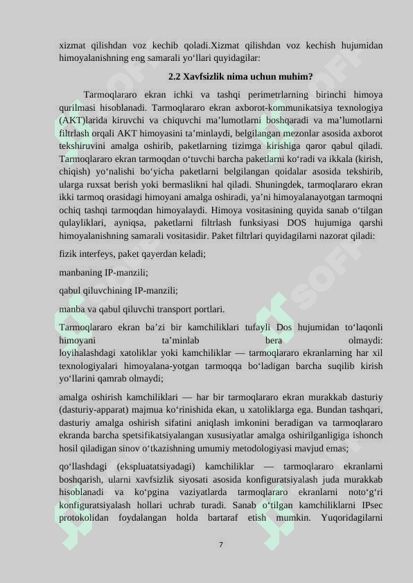 Tarmoq xavfsizligini ta'minlashda zamonaviy vositalar 7