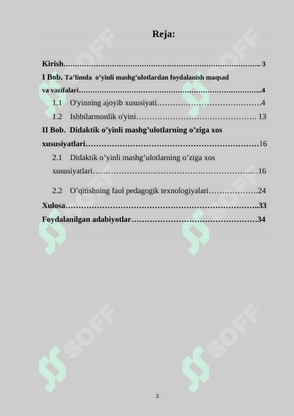 Ishbilarmonlik òyini usuli va undan  foydalanish 2