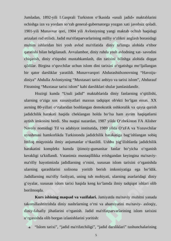 JADIDCHILIK HARAKATINING VUJUDGA KELISHIDAGI TARIXIY SHART-SHAROITLAR 5