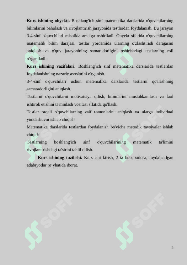 BOSHLANG‘ICH SINF MATEMATIKA DARSLARI SAMARADORLIGINI TESTLAR ORQALI RIVOJLANTIRISH (3-4-SINF MISOLIDA) 4