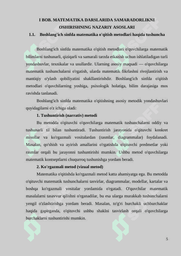 BOSHLANG‘ICH SINF MATEMATIKA DARSLARI SAMARADORLIGINI TESTLAR ORQALI RIVOJLANTIRISH (3-4-SINF MISOLIDA) 5