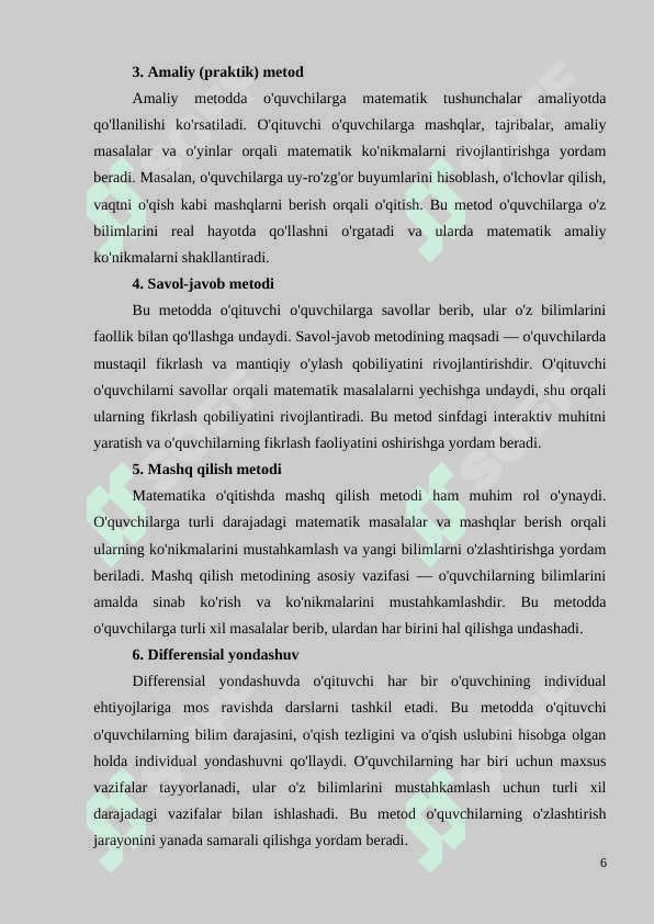 BOSHLANG‘ICH SINF MATEMATIKA DARSLARI SAMARADORLIGINI TESTLAR ORQALI RIVOJLANTIRISH (3-4-SINF MISOLIDA) 6