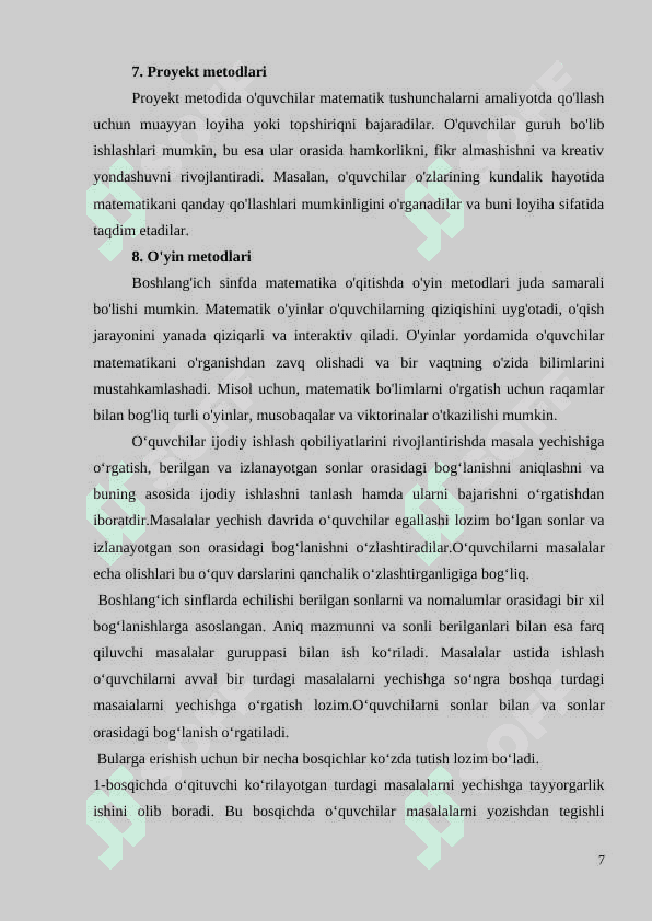 BOSHLANG‘ICH SINF MATEMATIKA DARSLARI SAMARADORLIGINI TESTLAR ORQALI RIVOJLANTIRISH (3-4-SINF MISOLIDA) 7