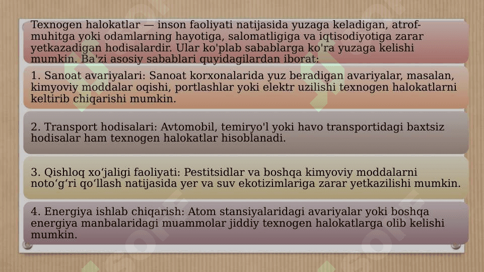 TEXNOGEN HALOKATLAR.  NYU DJERSI FOJEASI 4