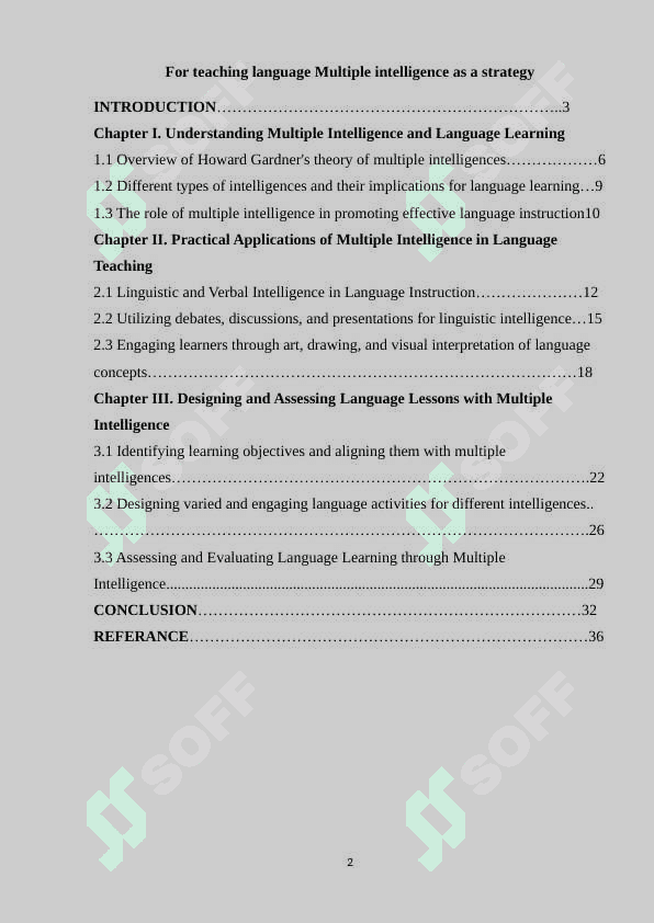For teaching language Multiple intelligence as a strategy 2