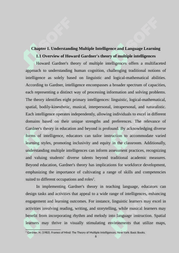 For teaching language Multiple intelligence as a strategy 6