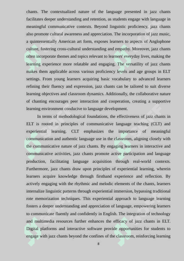 English   Language Teaching in Jazz Chants 8