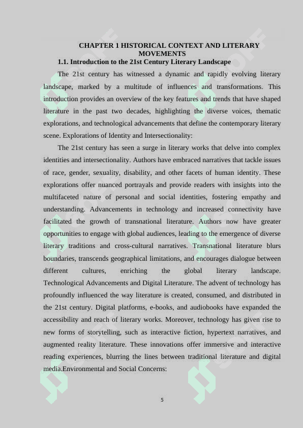 THE DEVELOPMENT OF ENGLISH LITERATURE IN THE EARLY TWENTY-FIRST CENTURY 4