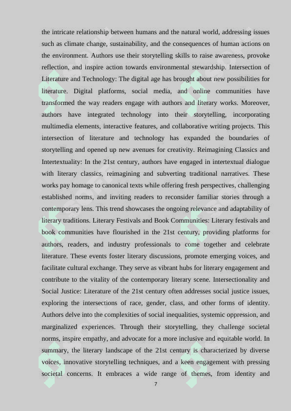 THE DEVELOPMENT OF ENGLISH LITERATURE IN THE EARLY TWENTY-FIRST CENTURY 6