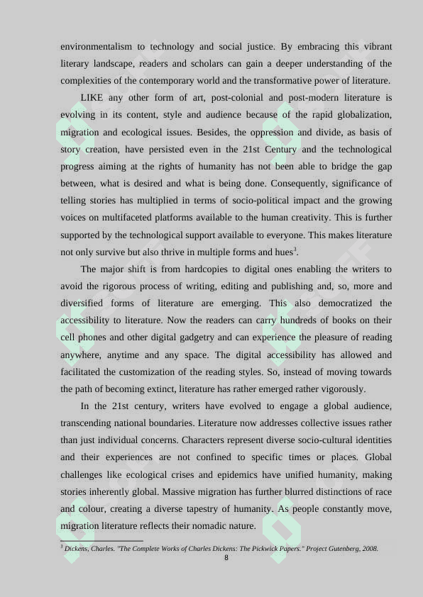 THE DEVELOPMENT OF ENGLISH LITERATURE IN THE EARLY TWENTY-FIRST CENTURY 7