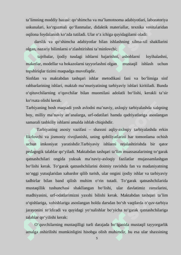 BOSHLANGʻICH SINFLARDA OʻQUV-TARBIYAVIY ISHLARGA RAHBARLIK QILISHNING QONUN-QOIDALARI 4